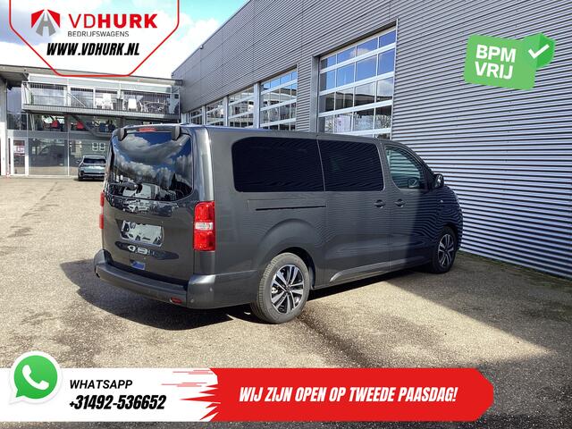 Peugeot Traveller e-Traveller L3 75kWh 348 km WLTP LED/ Snellader/ Pano/ 8 pers/ Adapt.Cruise/ Leder/ 2x Elek.Schuif/ Elek.stoelen/ Massage stoelen/ Stoelverw./ Stuurverw./ Carplay/ Navi/ Camera/ PDC/ LMV/ Climate