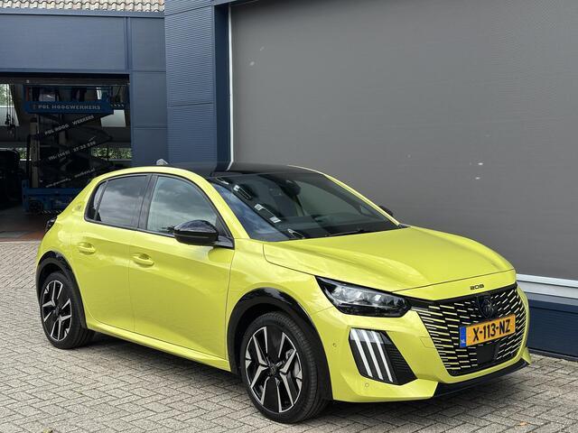 Peugeot e-208 EV GT 51 kWh 156 PK | Automaat | 1e Eigenaar | Panoramadak | Alcantara Stoelen met Verwarming en Massage | Navigatie | Adaptieve Cruise Control | 360 Graden Camera | Full LED Verlichting | 400 Km WLTP Range | 17" Lichtmetalen Velgen | Parkeersensoren V+A 
