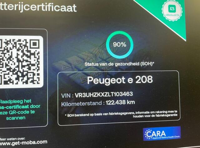 Peugeot e-208 Allure 50 kWh - Digitaal Cockpit, Carplay, Navi, Camera, Cruise, Half Leer, SOH 90%