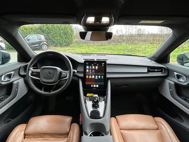 Polestar 2 Long Range 78kWh SOH 92% Leder Panoramadak Adap.Cruise Trekhaak Harman/Kardon®-Audio Memory Apple Carplay Android Auto Navi Ecc Stoel+Stuur+Achterbankverwarming Pdc Elek.Achterklep Lane Assist BLIS Road Sign Info 1e Eigenaar Origineel Nederlandse Auto