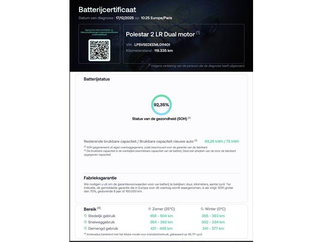 Polestar 2 Long Range Dual Motor Launch Edition 78kWh Panoramadak / SOH 92,3 % / Camera 360