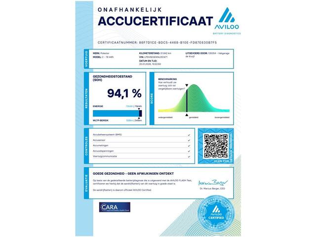 Polestar 2 Long Range Single Motor 78 kWh | SoH 94,1% | Camera | Cruise Control | Navigatie!