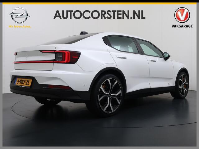 Polestar 2 78kWh 408PK PERFORMANCE 0-100 4,7sec. Long Range Pano-dak Elektr.Stoel+Stuur-verwarmd GSM-Key (semi-)-AutoPilot AWD GSM-Sleutel (Digital-Key) Harman-Kardon Dual Motor 20" Adap.Cruise Ohlins-dempers Brembo-Remmen Apple Carplay Android Au SOH 93% Google-And