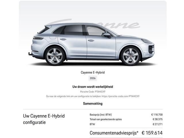 Porsche CAYENNE 3.0 E-Hybrid SportDesign 4-Wielsturing InnoDrive