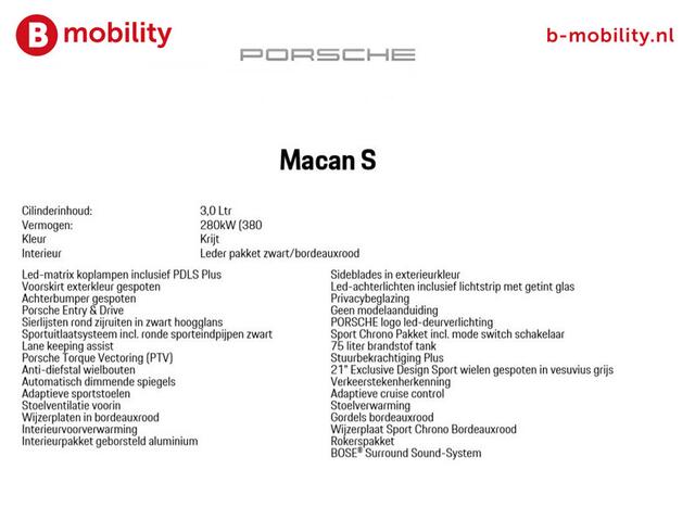 Porsche MACAN 2.9 S Sport Chrono LED Matrix PDLS+ NL Auto! 32.000KM | Stoelventilatie/Verwarming | Bose | Achteruitrijcamera