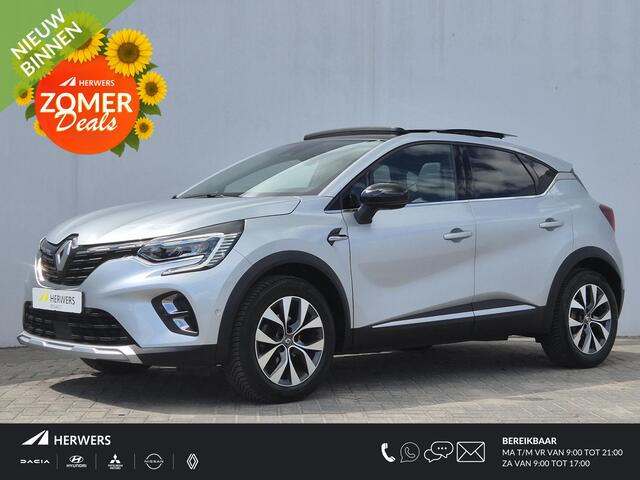 Renault CAPTUR 1.3 TCe 130 Automaat Edition One / Elektrische Trekhaak / Pack Siège / Lederen Bekleding Apple Carplay Android Auto / Allseason banden / Glazen schuif- en kanteldak / Stuur-, Stoel en Voorruitverwarming / Rondomzicht camera / Adaptief CC / Lichtmetalen wi