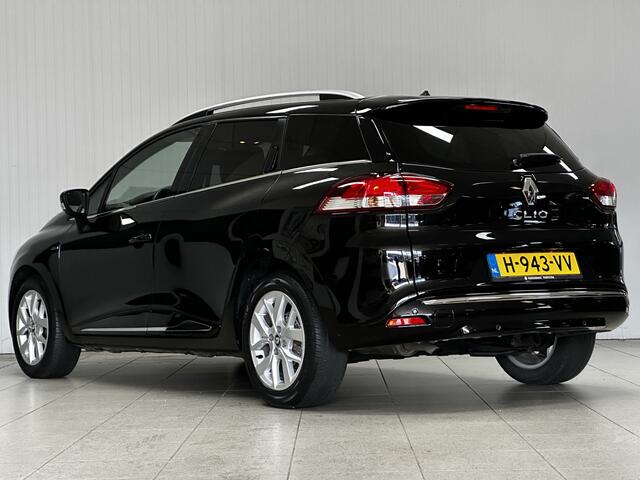 Renault CLIO Estate 0.9 TCe Limited/ Keyless/ 16'' LMV/ Apple + Android/ DAB+/ Navi/ Airco/ Cruise/ Elek. pakket/ Isofix/ Bluetooth/ Armsteun/ Multi. LEDER. Stuur/ Mistl./ PDC/ Extra getint glas/ Dakrails.