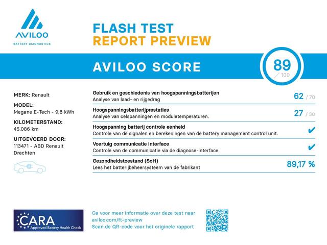 Renault MEGANE Estate E-Tech Plug-in Hybrid 160pk R.S. Line | Accu Score 89% | Panoramadak | Stoelverwarming | Trekhaak | Navigatie | Cruise control |