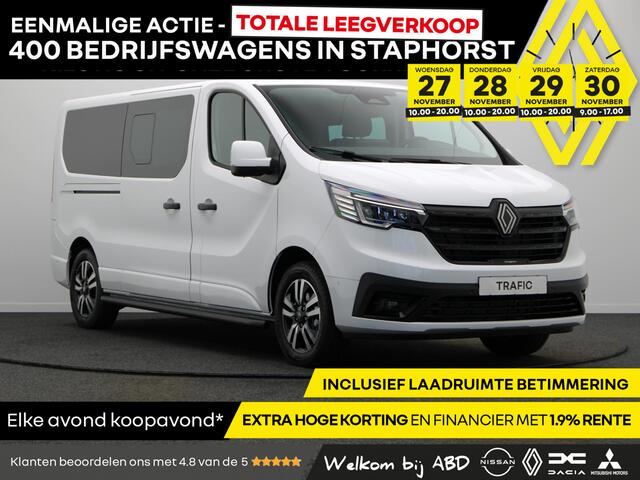 Renault TRAFIC 2.0 dCi EDC 170pk T29 L2H1 Extra DC | Anniversary | Sidebars | Zwarte logo's | Glasslook |