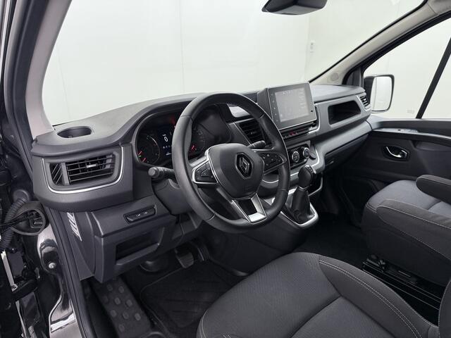 Renault TRAFIC 2.0DCI 150PK Dubbele Cabine T29 L2H1 Navi Airco Camera Trekhaak Cruise Control Lmv DC Black Edition Euro 6 Betonplex Vloer Lat om Lat Betimmering Schuifdeur 1e Eigenaar Origineel Nederlandse Auto