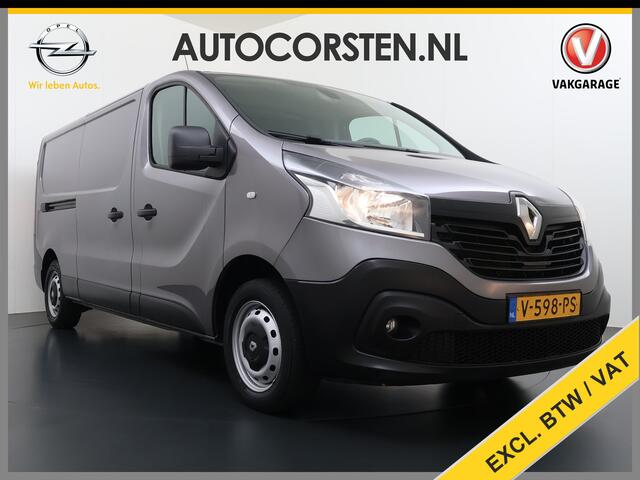 Renault TRAFIC 1.6dCi T29 L2H1 3-Persoons Trekhaak Euro 6 Navi Airco Cruise Control Bluetooth Pdc Comfort Regen-Lichtsensor Betonplex Vloer Lat om Lat Wandbetimmering Schuifdeur 2.000KG Trekgewicht Origineel Nederlandse Auto