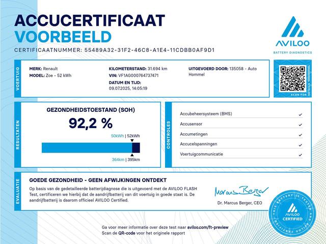 Renault ZOE R110 Life Carshare 52 kWh - SOH 92.2%! - KOOP ACCU - ACTIERADIUS 310 KM - FACELIFT MODEL - PARKEERSENSOREN VOOR EN ACHTER - NAVIGATIE - DRAADLOZE TELEFOON LADER - MULTIMEDIAVOORBEREIDING - ACHTERUITRIJCAMERA - CRUISE CONTROL