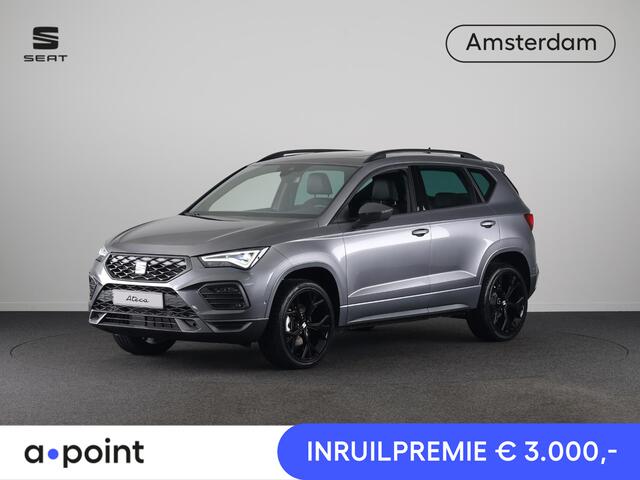 Seat ATECA 1.5 TSI FR Business Intense | SEAT Audio System | Velgen 'Exclusive Glossy Black', 19 inch | Kuipstoelen, Dinamica Aurora Blue (suede look) | Verwambare voorstoelen + Stuurwiel | Reservewiel 18" staal