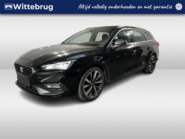 Seat LEON Sportstourer 1.5 eTSI FR Business Intense / AUTOMAAT/ PANO/ STANDKACHEL/ ELEK. TREKHAAK/ CAMERA/ PARK. SENSOREN/ MEMORY SEATS/ LED/ STOEL-STUURVERWARM./ ADAPT. CRUISE/ FULL LINK/ NAVI/ CLIMA/ DAB