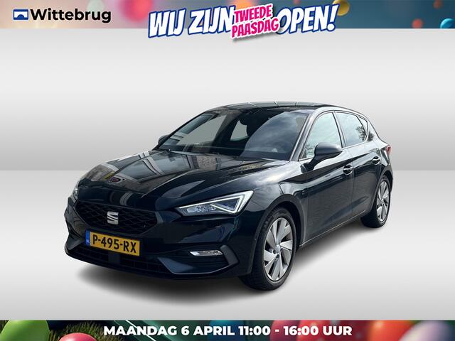 Seat LEON 1.5 eTSI FR Business Intense / AUTOMAAT/ 18" LMV/ ACC/ STUUR+STOELVERWARMING/ PARK.SENSOREN V+A/ CAMERA/ FULL LINK/ DODEHOEK/ KEYLESS/ VIRTUAL COCKPIT/ RIJ-MODI/ NAVI/ DAB/ CLIMA/ LED