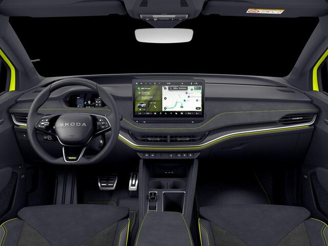 Skoda Elroq RS 340 PK 4X4 | Mamba Green | Trekhaak | Rondomzicht camera | 21" lichtmetalen velgen | Warmtepomp |