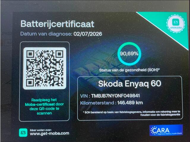 Skoda Enyaq 60 - Camera, Carplay, Panorama, SOH 90.69%