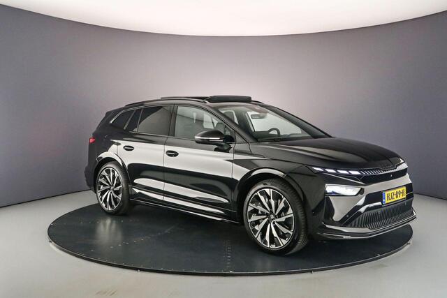 Skoda Enyaq iV 85 Sportline 286pk Automaat Trekhaak, Panoramadak, Warmtepomp, 360 camera, CANTON audio, Adaptive cruise control, Navigatie, LED matrix koplampen, Elektrische achterklep