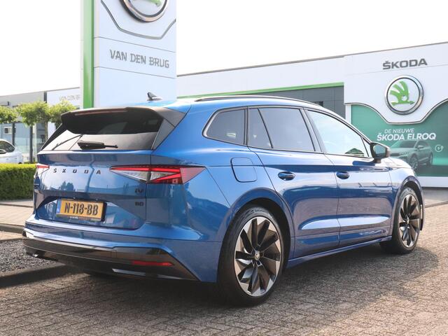 Skoda Enyaq iV 80 Sportline | SoH 91% | Trekhaak | Panoramadak | Stoelverwarming | Stuurwielverwarming | 21" 'Betria' velgen | Achteruitrijcamera |