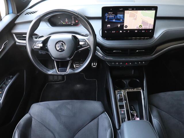 Skoda Enyaq iV 80 Sportline | SoH 91% | Trekhaak | Panoramadak | Stoelverwarming | Stuurwielverwarming | 21" 'Betria' velgen | Achteruitrijcamera |