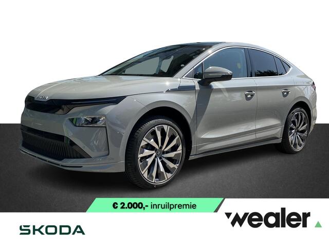 Skoda Enyaq iV Coupe Selection Elektromotor 286 PK | Steel Grey | 21" Lichtmetalen Velgen | Trekhaak | Adaptieve cruise controle |