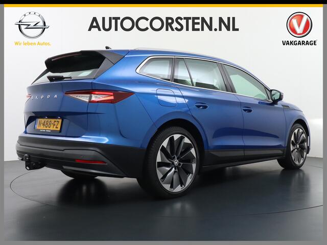 Skoda Enyaq iV 80 204pk AUT. LEER Camera Adaptive-cruise+Stop/Go Head-Up Display Trekhaak Apple Carplay Android Auto Smartlink Adap.Cruise 21" DAB Stoel+Stuur+achterbank-Verwarmd ECC-v+a Navi PDC Keyless-go Spoorwisselassistent Verkeersborddetectie Sproeiers verwarmd St