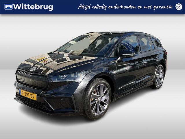 Skoda Enyaq iV 60 Sportline / CAMERA/ PARK. SENSOREN/ DODE HOEK/ CRYSTAL LIGHTING/ STOEL-STUURVERWARM./ KEYLESS/ ELEK. ACHTERKLEP/ ADAPT. CRUISE/ SMARTLINK/ NAVI/ CLIMA/ DAB/ 20" LMV