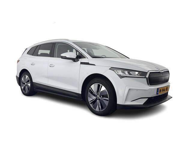 Skoda Enyaq iV 80 {SOH-90%} [ 3-Fase ] (INCL-BTW) *LEATHER-FABRIC | FULL-LED | DIGI-COCKPIT | CAMERA | KEYLESS | NAVI-FULLMAP | AMBIENT-LIGHT | ECC | HEATED-COMFORTSEATS | DAB+ | PDC | CRUISE | CARPLAY | TOWBAR | 19"ALU*