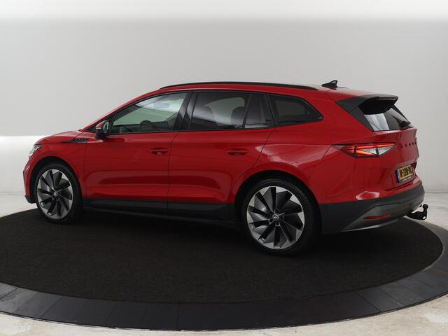Skoda Enyaq iV 80 | Leder | Stoelverwarming | Trekhaak | Adaptive cruise | Warmtepomp | Matrix LED | Carplay | 21'' | Achterbankverwarming | Navigatie | Sport Plus Pakket | Sfeerverlichting