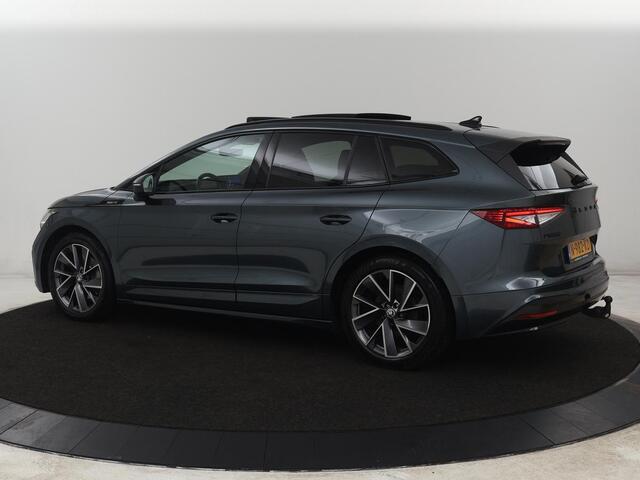 Skoda Enyaq iV 80 Sportline | SOH 91% | Panoramdak | Head-Up | Trekhaak | Adaptive cruise | 360 Camera | Stoelverwarming | Matrix LED | Memory | Carplay | Navigatie | Alcantara