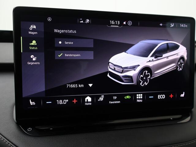 Skoda Enyaq iV Coupé 80 RS | 300 PK | Soh 89% | Trekhaak wegklapbaar | Panoramadak | Canton Sound | 21" LM velgen | Matrix LED koplampen |