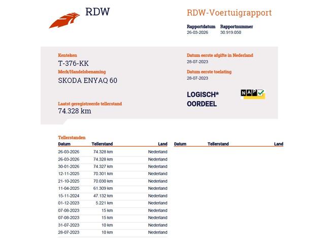 Skoda Enyaq iV SOH 92% 60 Trekhaak Navi Ecc Cruise Control Camera Apple Carplay Android Auto Pdc Lmv 19" Led P-Assist Led Isofix Keyless Rijstrooksensor Bluetooth Origineel Nederlandse Auto