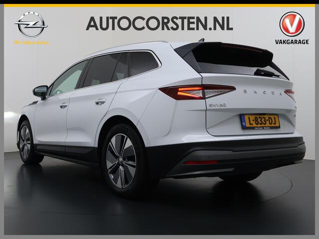 Skoda Enyaq iV 80 82kwh 204PK Pano-Dak Camera Apple Carplay Android First Edition Navi 3-Zone-Ecc 19"lm PDC-a+v Adaptive-Cruise Lane-Assist Luxus E-Call Stuurverwarming Led Isofix Keyless-Go DAB Rijstrooksensor Origineel Nederlandse Auto Nieuwprijs ¤ 53.000,-