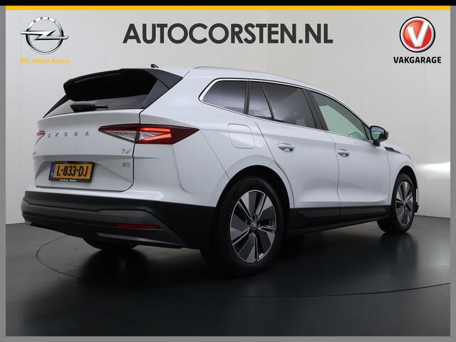 Skoda Enyaq iV 80 82kwh 204PK Pano-Dak Camera Apple Carplay Android First Edition Navi 3-Zone-Ecc 19"lm PDC-a+v Adaptive-Cruise Lane-Assist Luxus E-Call Stuurverwarming Led Isofix Keyless-Go DAB Rijstrooksensor Origineel Nederlandse Auto Nieuwprijs ¤ 53.000,-