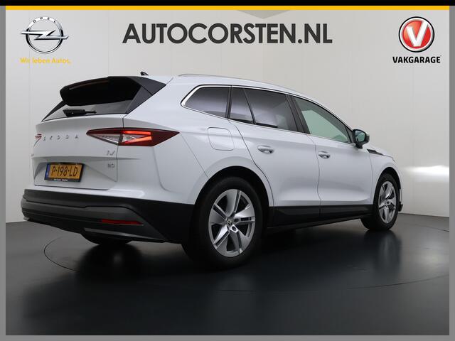 Skoda Enyaq iV 80 82kwh 204PK Camera 1/2 Leer Apple Carplay Android Warmtepomp First Edition Navi 3-Zone-Ecc 19"lm PDC-a+v Adaptive-Cruise Lane-Assist Luxus E-Call Stuurverwarming Led Isofix Keyless-Go DAB Rijstrooksensor Origineel Nederlandse Auto Nieuwprijs ¤ 53.000,