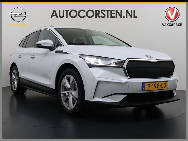 Skoda Enyaq iV 80 82kwh 204PK Camera 1/2 Leer Apple Carplay Android Warmtepomp First Edition Navi 3-Zone-Ecc 19"lm PDC-a+v Adaptive-Cruise Lane-Assist Luxus E-Call Stuurverwarming Led Isofix Keyless-Go DAB Rijstrooksensor Origineel Nederlandse Auto Nieuwprijs ¤ 53.000,