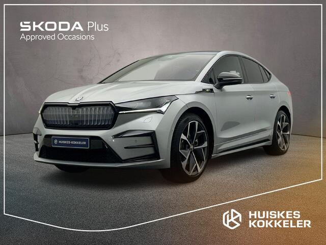 Skoda Enyaq iV Coupé 80 RS 300pk Automaat Trekhaak, Panoramadak, Adaptive cruise control, Navigatie, Achteruitrijcamera, Elektrische achterklep, Stoelverwarming