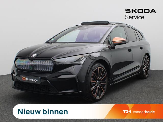 Skoda Enyaq iV 80 Founders Edition Black 204PK Aut. SOH 92,73%, Panoramadak, Trekhaak, Warmtepomp, 21" LM velgen, Memorystoel, 360gr. Camera, Stoel-Stuurverwarming