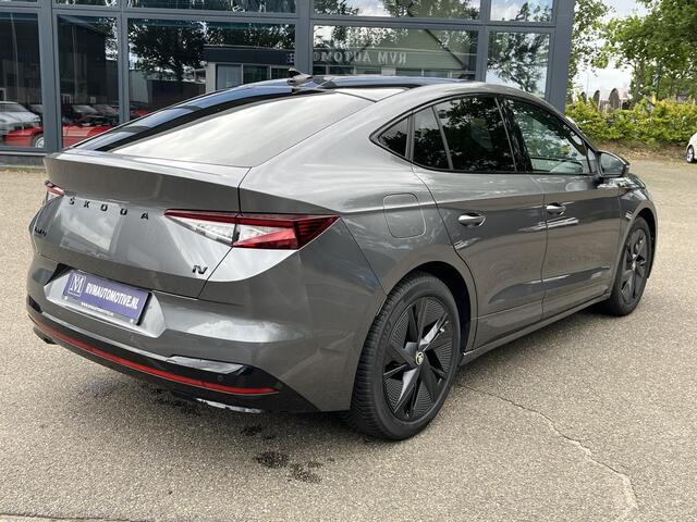 Skoda Enyaq iV Coupé 80 RS SOH 89% |ELEK. ACHTERKLEP| PANO| ELEK. STOEL MET MEMORY| NET ONDERHOUD GEHAD RIJKLAAR| RS KUIPSTOELEN| DODE HOEK SENSOR| CAMERA| STOEL + STUURVERWARMING|