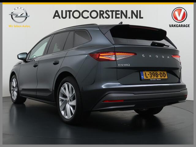 Skoda Enyaq iV 60 First Edition Adap.Cruise Stuur+Stoelverwarming Camera 3-Zone Ecc Elek.Stoel+Memory Apple Carplay Android Auto Navi Pdc SOH 90% Keyless Advanced Matrix-Led Privacy Glas Lmv 20" DAB P-Assist Dodehoek detector Rijstrooksensor Origineel Nederlandse Auto