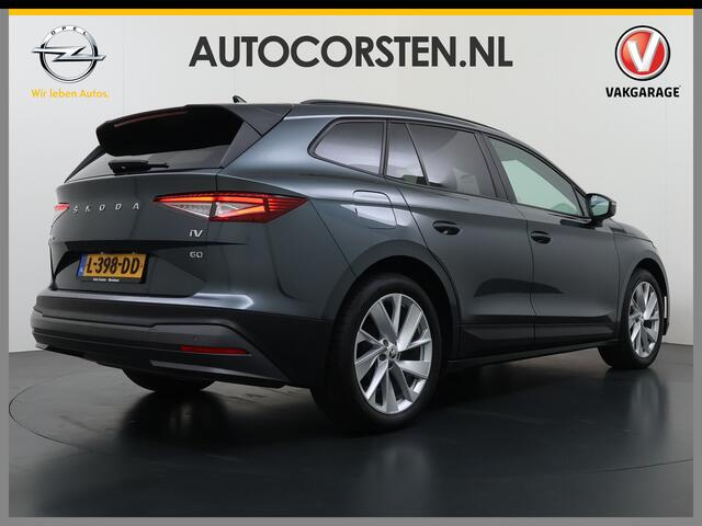 Skoda Enyaq iV 60 First Edition Adap.Cruise Stuur+Stoelverwarming Camera 3-Zone Ecc Elek.Stoel+Memory Apple Carplay Android Auto Navi Pdc SOH 90% Keyless Advanced Matrix-Led Privacy Glas Lmv 20" DAB P-Assist Dodehoek detector Rijstrooksensor Origineel Nederlandse Auto
