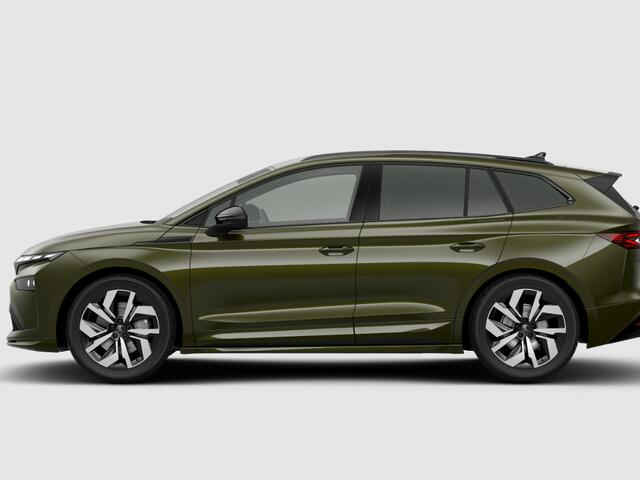 Skoda Enyaq iV Sportline Tour Edition 85 | Olibo Green | Elektrisch wegklapbare trekhaak | ¤3000,- inruilpremie |