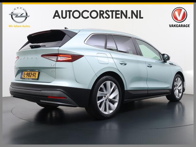 Skoda Enyaq iV 60 Panoramadak Leder Stuur+Stoel+Achterbankverwarming 3-Zone Ecc Navi Apple Carplay Android Auto Draadloze Telefoonlader SOH 90.6% Elek.Achterklep Privacy Glas Lmv 20" Led Pdc Isofix DAB Lane Assist Dealeronderhouden Origineel Nederlandse Auto Zeer Comple