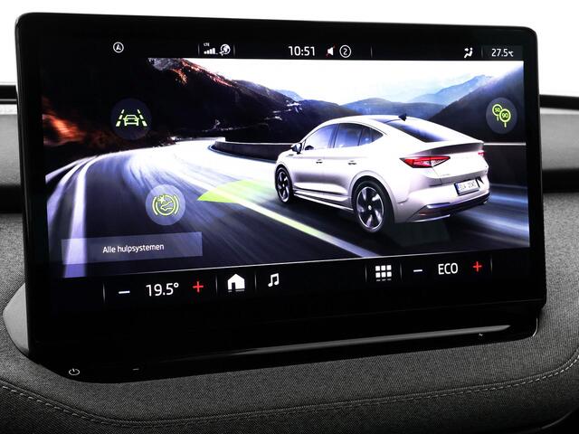 Skoda Enyaq iV Coupé 80 204pk · SOH 96,5% · Panoramadak · Camera · Apple/Android Car Play · Cruise Control · 20"Velgen · Sfeerverlichting ·