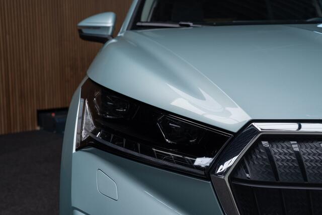 Skoda Enyaq iV 80 SOH: 91,7% Leder Memory Camera Elektr. trekhaak Warmtepomp Navi Climate voor & achter Stoelverwarming PDC Virtual cockpit Cruise control LM velgen BTW auto