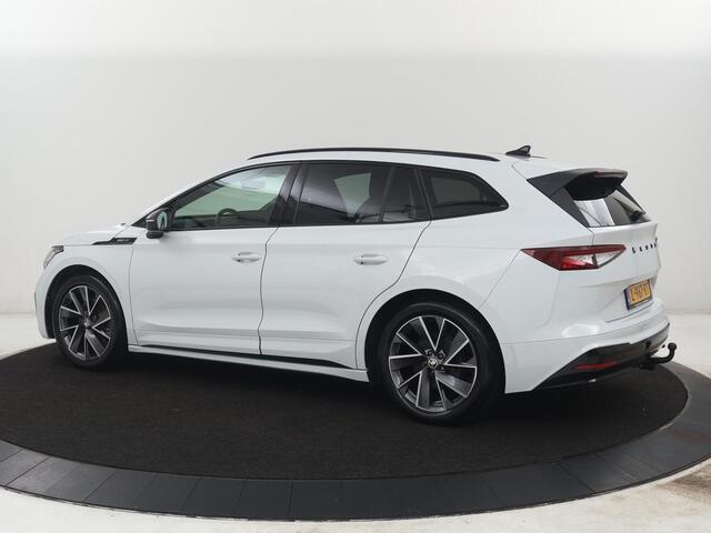 Skoda Enyaq iV 60 Sportline | SOH 91,8% | Leder/alcantara | Adaptive cruise | Stuur/stoel verwarming | Carplay | Sfeerverlichting | Climate control | Camera | Park assist | Trekhaak