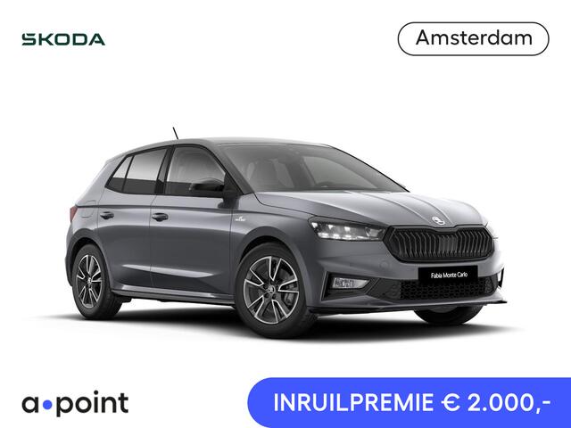 Skoda FABIA Monte Carlo 1.0 TSI 115 pk 7 versn. DSG | Navigatie pakket | Travel assist | Licht en Zicht plus | Verwarmbare voorstoelen | 18 inch lichtmetalen velgen