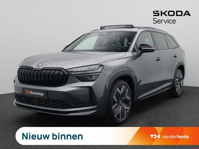 Skoda Kodiaq 1.5 TSI PHEV Sportline Business 204PK DSG Pano-schuifdak, matrix led, trekhaak, Canton sound, adaptive cruise, side assist, stoelverwarming voor & achter, stuurwielverwarming, keyless, alarm, 20" lichtmetaal