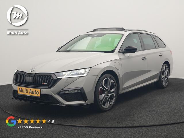 Skoda OCTAVIA Combi 1.4 TSI iV RS PHEV 245pk Dealer O.H. | Panodak | Adaptive Cruise | Camera | Sportstoelen Verwarmd | Sfeerverlichting | Apple Carplay | Crystal LED | Keyless | Navigatie | DAB | Virtual Cockpit | 19"L.M | Plug In Hybrid |