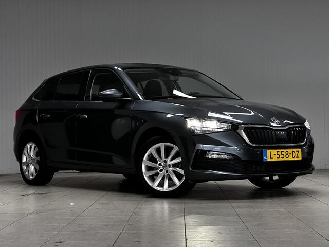 Skoda SCALA 1.0 TSI Business Edition/ 17'' LMV/ Apple + Android/ Virtual Cockpit/ LED Koplampen/ Lane-Assist./ Keyless-GO/ Stoelverw./ Navi/ Clima/ Cruise/ Multi. LEDER. Stuur/ Mistl./ Chroom/ Extra getint glas.